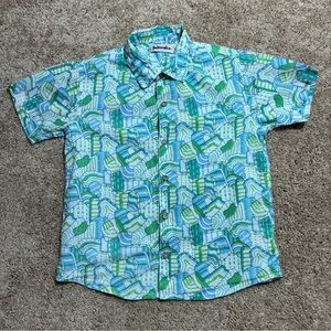 BOYS HAWAIIAN SHIRT Size 6 - 8 Yrs Color Green Collar Short Sleeves